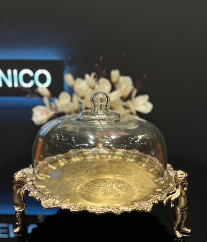 کیک خوری برنج پایه دار طرح فرشته